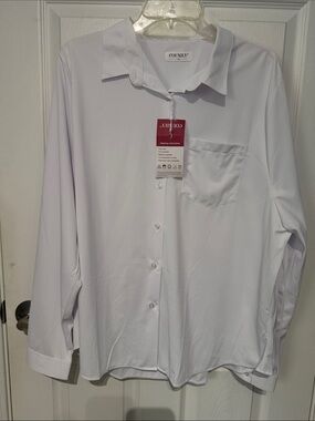 NWT COUXILY White Button-Down Dress Shirt. Size XXL.